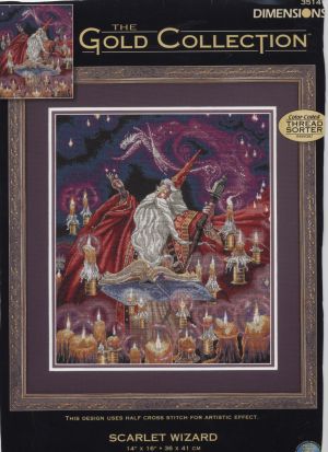 схема для вишивки хрестиком Червоний чарівник Dimensions 35141 Scarlet Wizard