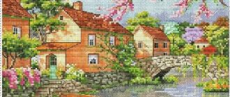 Схема для вишивки хрестиком Біля річки