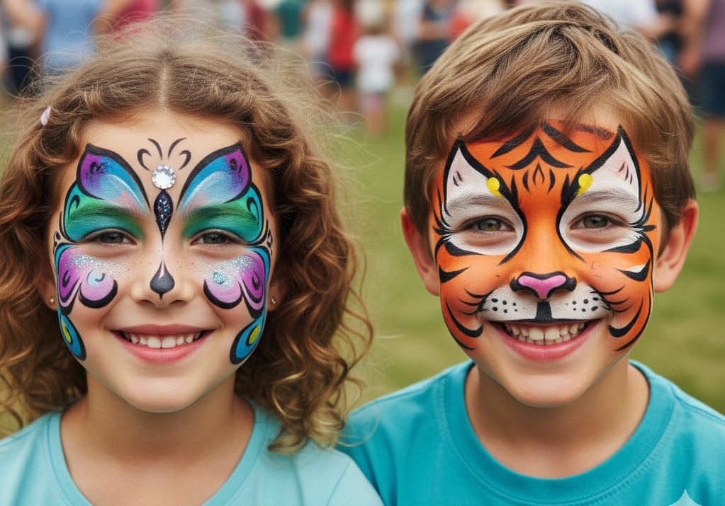Аквагрим для дітей — дівчаток, хлопчиків. Фото на обличчі, техніка виконання для початківців, фарби