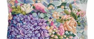 Гортензія в букеті - схема вишивки подушки