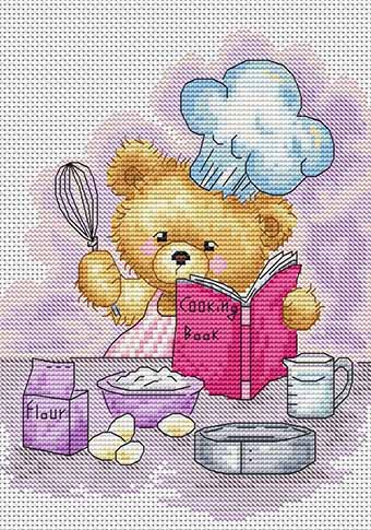 Схема для вишивки хрестиком ведмедика - Кулінар