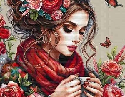 Схема для вишивки хрестиком Панянка